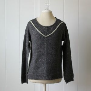 a.n.a. sparkle gray embellished sweater xs